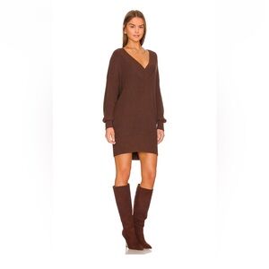 Varsity sweater dress in mink